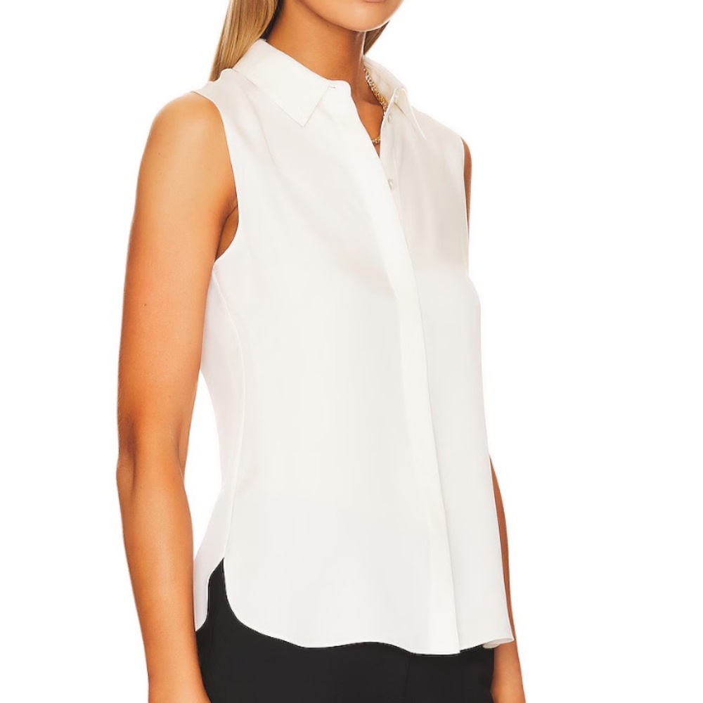 Theory Tanelis Sleeveless 100% Silk Sleeveless Blouse